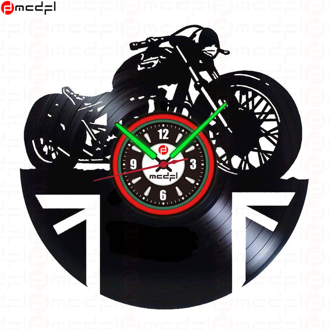Orologio vinile motocross rosso e verde