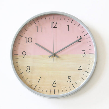Orologio da parete bicolore rosa e giallo
