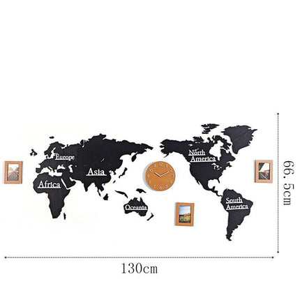 Orologio adesivo mappamondo effetto legno