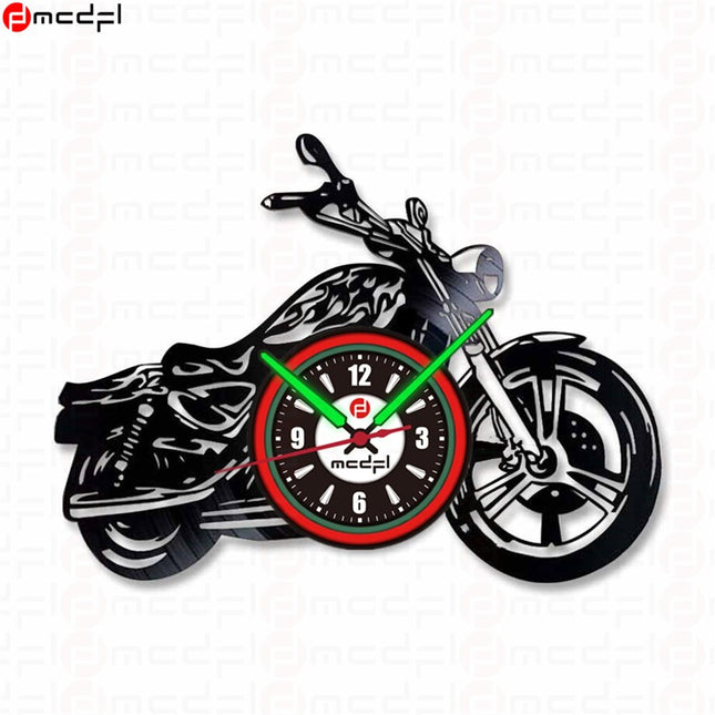 Orologio vinile motocross rosso e verde