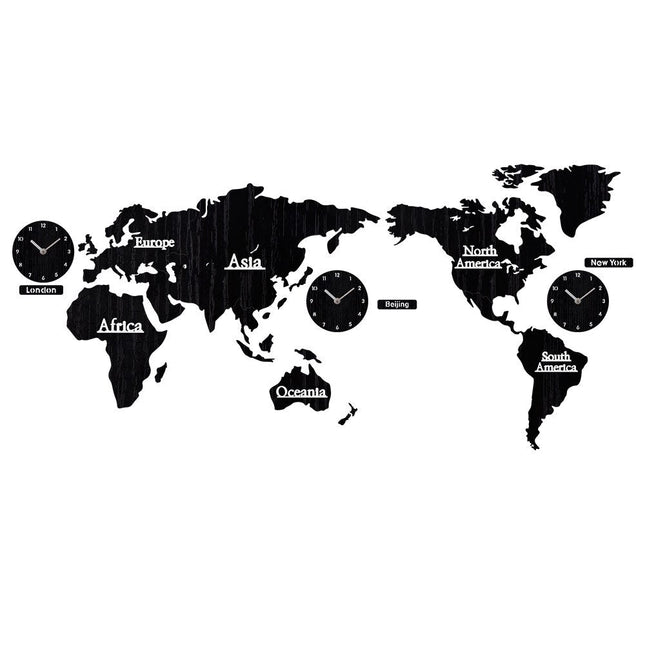 Orologio mappamondo da parete effetto legno