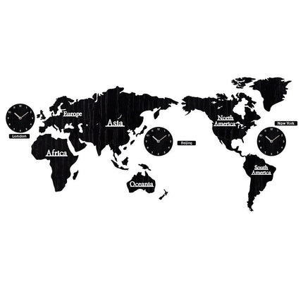 Orologio mappamondo da parete effetto legno