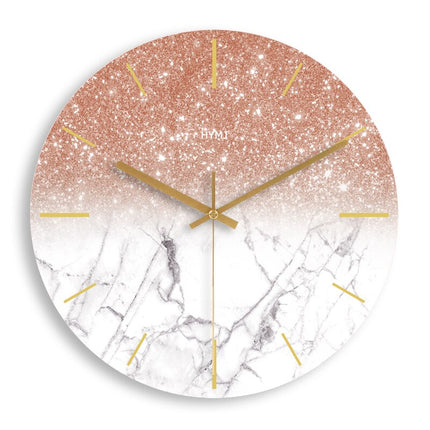 Orologio da parete glitter rosa marmo