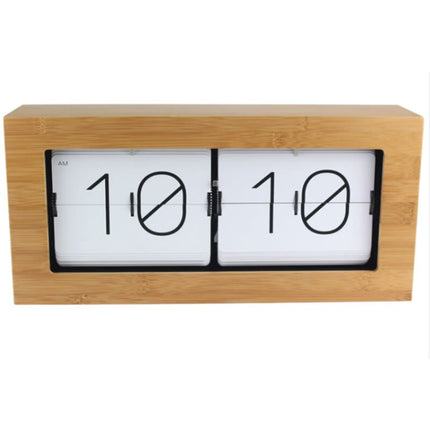 Orologio flip retrò da tavolo in legno