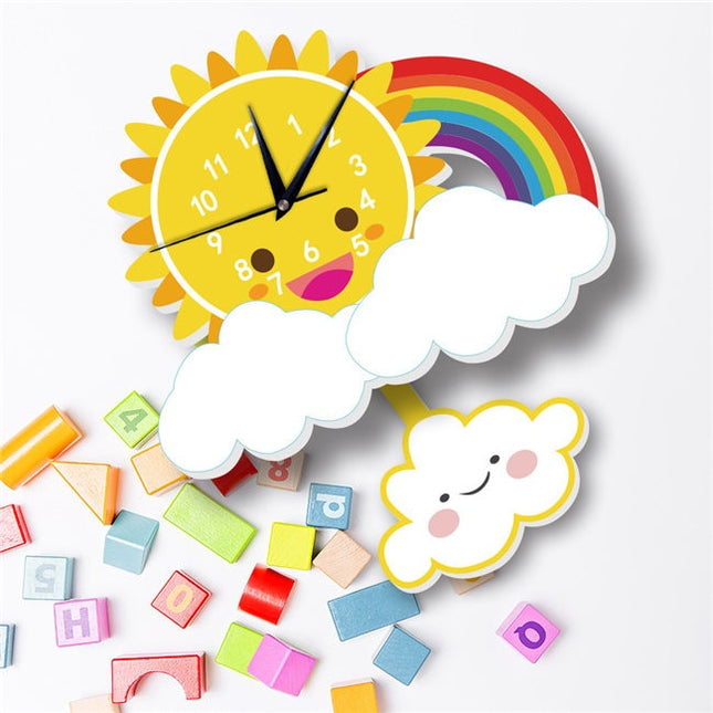 Orologio da parete sole e arcobaleno