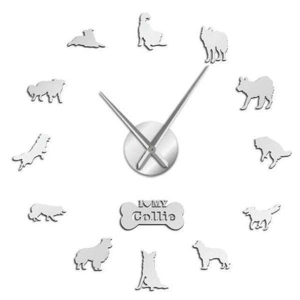 Orologio adesivo da parete razza Collie