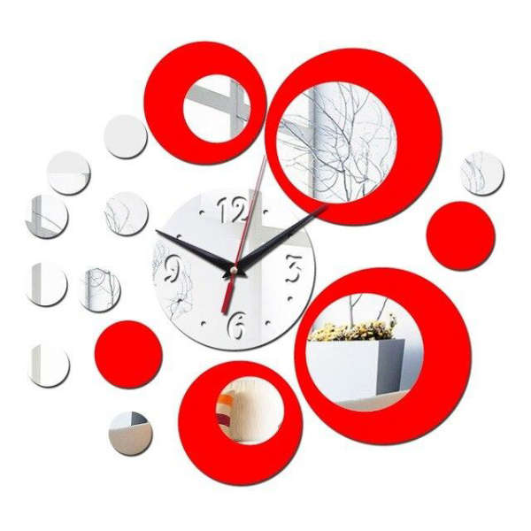 Orologio da Muro Adesivo Effetto Specchio