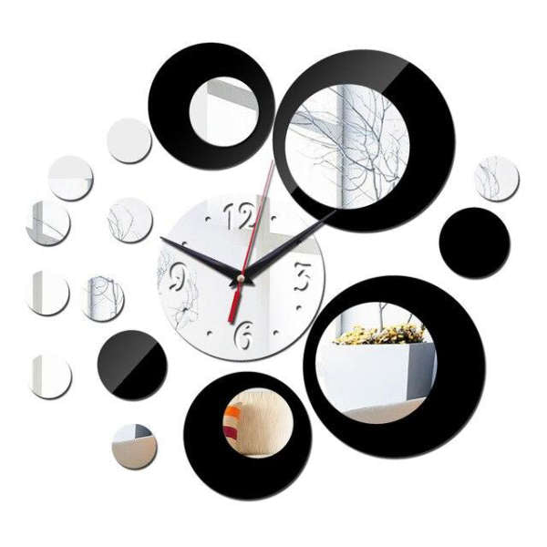 Orologio da Muro Adesivo Effetto Specchio