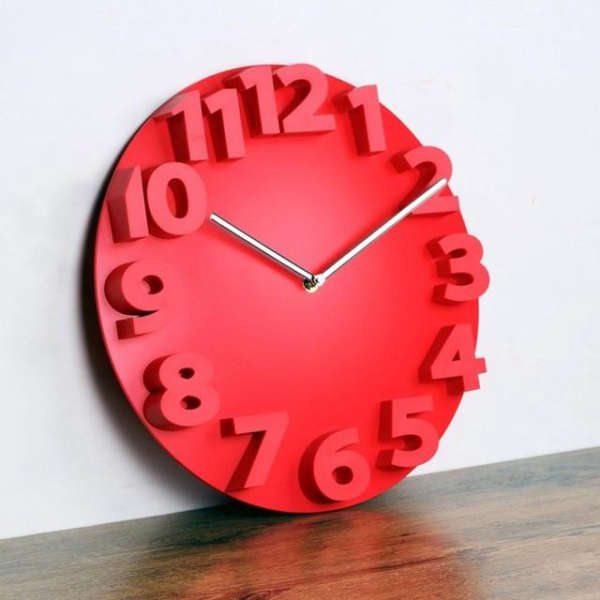 Orologio parete design moderno numeri 3D