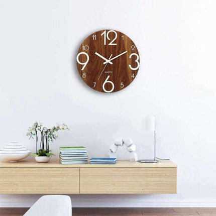 Orologio parete legno luminoso al buio