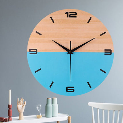 Orologio da parete in legno bicolore blu