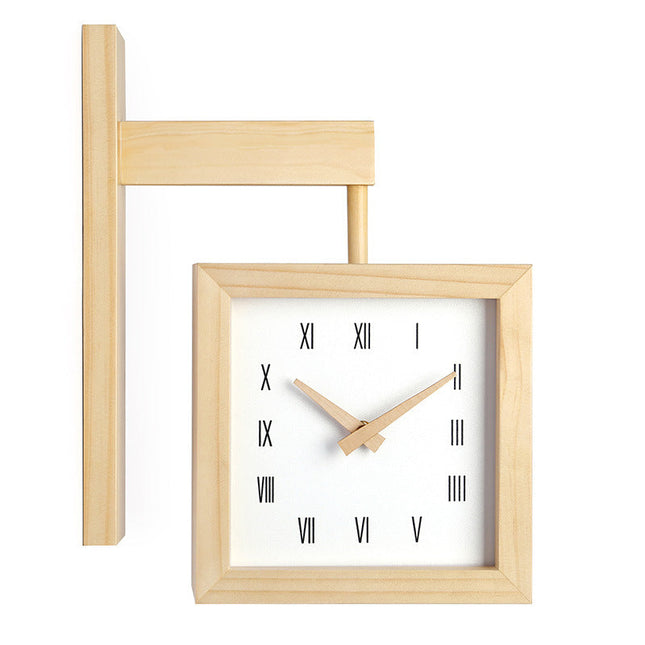 Orologio da stazione bifacciale legno bianco