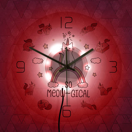Orologio da parete a LED gatto