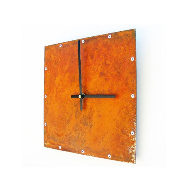 Orologio da parete quadrato effetto ruggine