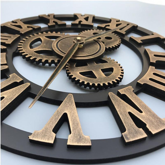 Orologio da parete industriale bronzo ingranaggi