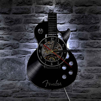 Orologio vinile a forma di chitarra