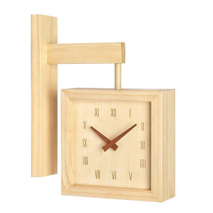 Orologio da stazione bifacciale legno bianco