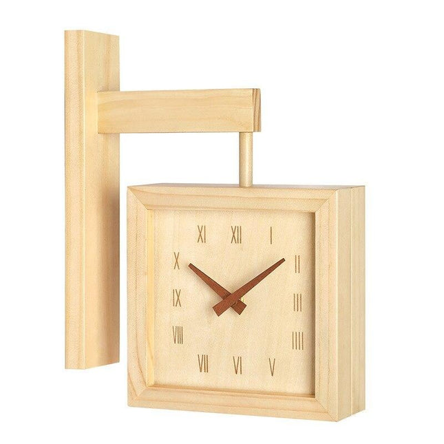 Orologio da stazione bifacciale legno bianco