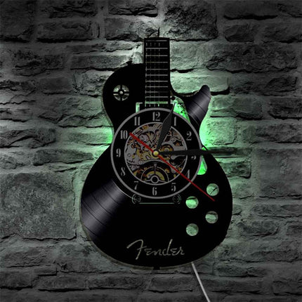 Orologio vinile a forma di chitarra