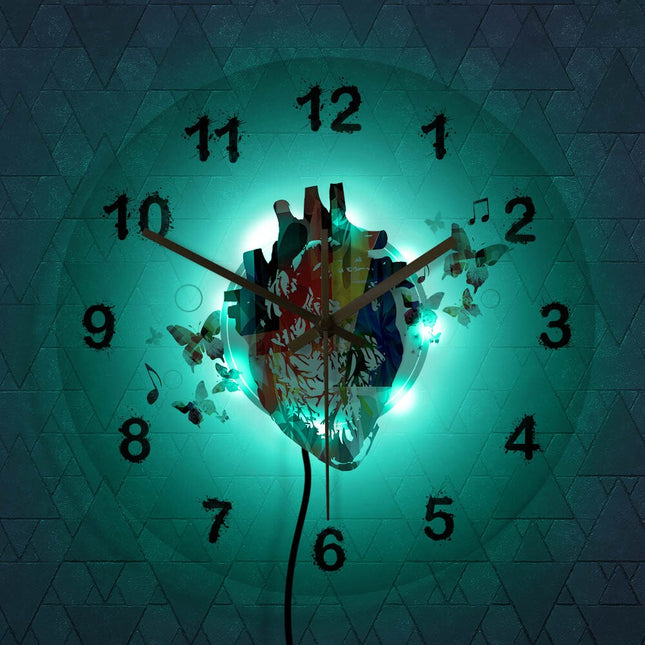 Orologio da parete LED design cuore