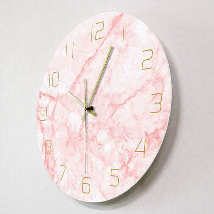 Orologio da parete marmo rosa dorato