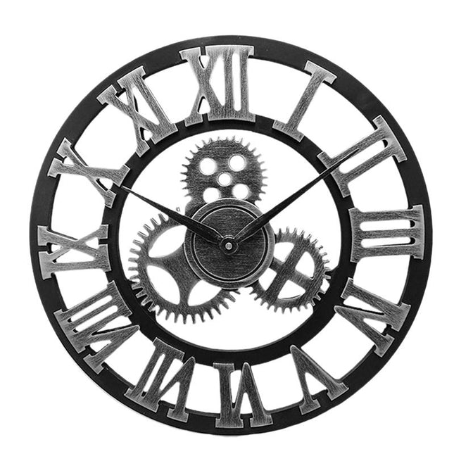 Orologio da parete industriale legno ingranaggi