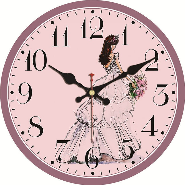 Orologio da parete rosa design romantico