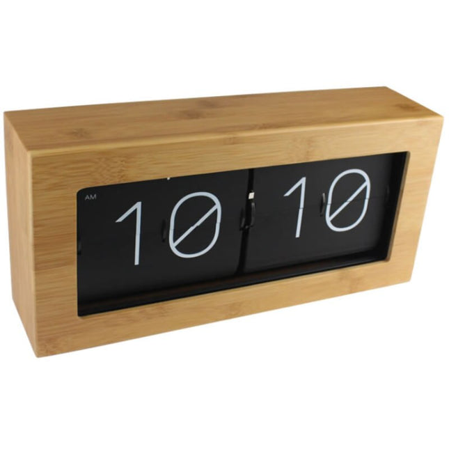Orologio flip retrò da tavolo in legno