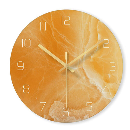 Orologio da parete design marmo numeri oro
