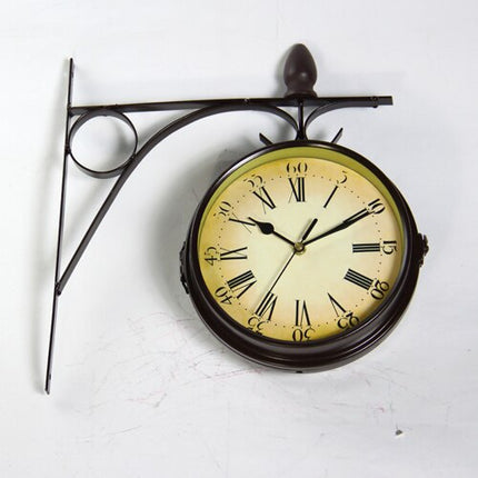 Orologio da parete bifacciale stile stazione