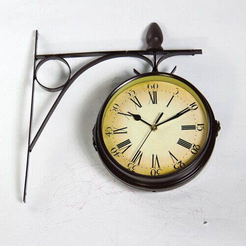 Orologio da parete bifacciale stile stazione