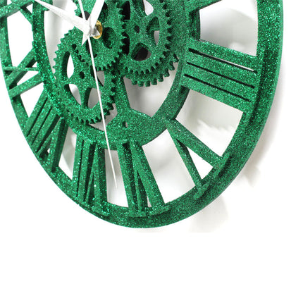 Orologio da parete ingranaggi verde brillante