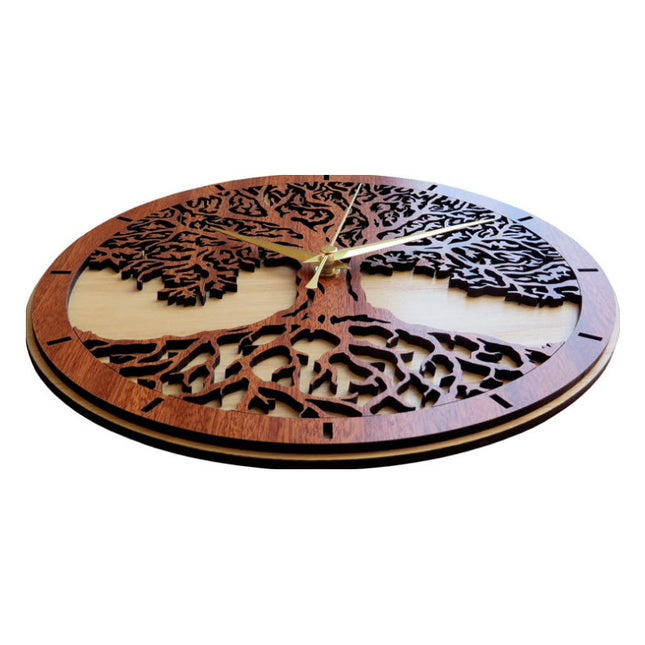 Orologio da parete in legno design albero