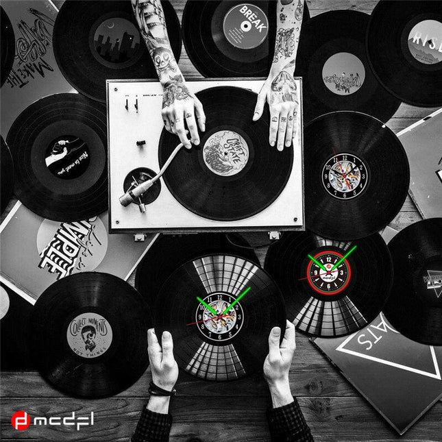 Orologio vinile motocross rosso e verde