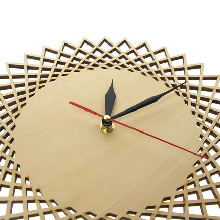 Orologio da parete legno design geometrico sole