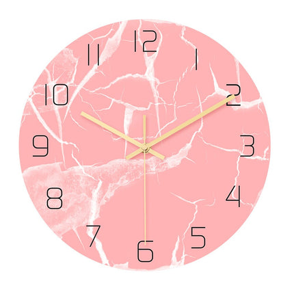 Orologio da parete rosa effetto marmo