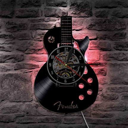 Orologio vinile a forma di chitarra