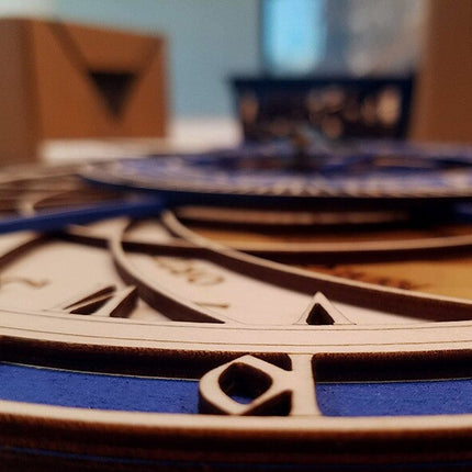 Orologio da parete astronomico blu legno