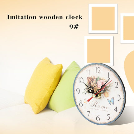Orologio da parete in legno floreale shabby