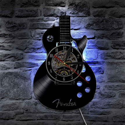 Orologio vinile a forma di chitarra