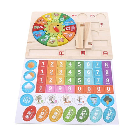 Gioco orologio calendario educativo in legno