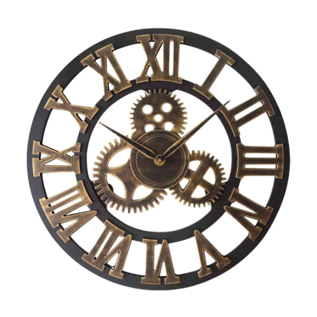 Orologio da parete industriale bronzo ingranaggi
