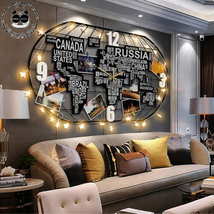 Orologio mappamondo da parete design metallo