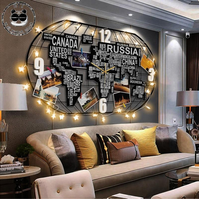 Orologio mappamondo da parete design metallo