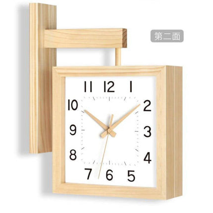 Orologio da stazione quadrato in legno