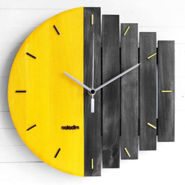 Orologio da parete design moderno giallo