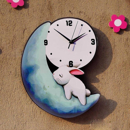 Orologio da parete luna e coniglio