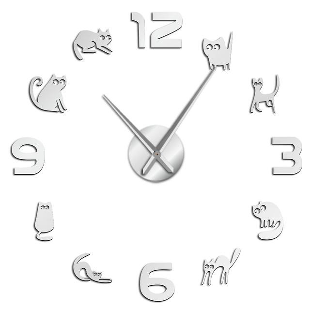Orologio da parete 3D adesivo gatti