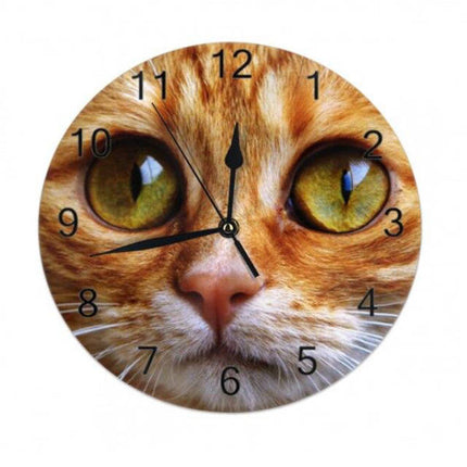 Orologio da parete rotondo gatto rosso