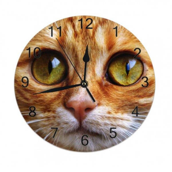 Orologio da parete rotondo gatto rosso